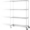 China Heavy Duty Industrial Wire Mesh Shelving , Chrome Storage Shelves With Wheels wholesale