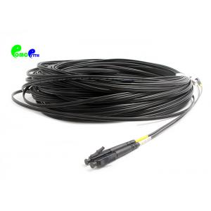 China OM4 LC - LC 50 / 125  Fiber Optic Patch Cable Duplex 2.0mm With Black Connector and Black OFNP Cable supplier