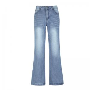 Bespoke Manufactuer Autumn High Waisted Blue Wide Leg woman Jeans