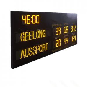 China Outdoor Led AFL Electronic Scoreboard With Time Function In Yellow Color supplier