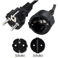 China 250V 16 Amp Electrical Extension Cord Plug , VDE Schuko 3 Conductor Power Cord on sale
