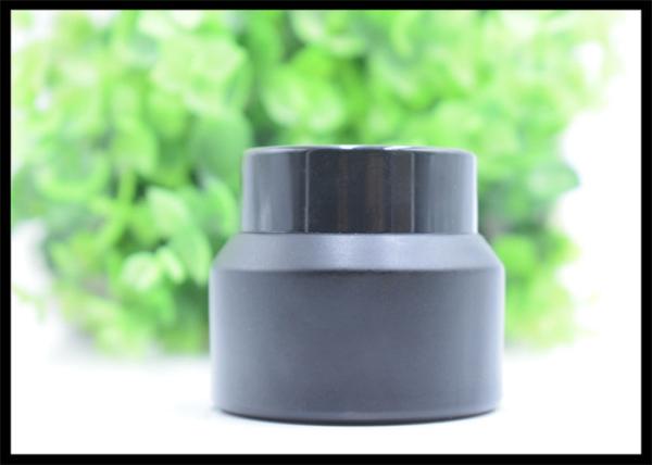 30g Black Frost Cream Jar Face Gel Glass Bottles Black Lids White Seal