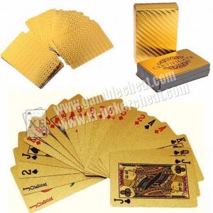 China Magic Cheating Durable Waterproof Plastic 24K Gold Foil Poker 2 Numbers supplier