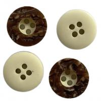 China Polyester Fake Shell Buttons With Concave Central Four Hole In 18L For Shirt Sewing on sale