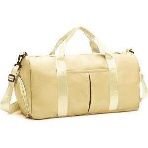 China Yoga Gym Sports Outdoor Weekender Overnight Travel Bag Light Yellow Color Big Size supplier