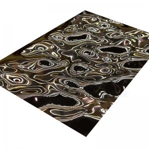 China Rose Gold PVD Coating Mirror Finish Middle Size Water Ripple Embossed Steel Plate supplier