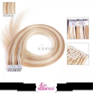 China Wholesale Perfect Quality 100% Mix color Indian thick Tape on Human hair extensions supplier