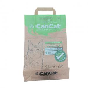 Biodegradable Kraft Paper Biodegradable Cat Litter Bags 6L 10L Custom Printed