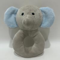 China 2023 New Coming Baby Plush Toys Plush Ring Elephant With Rattle BSCI Factory on sale