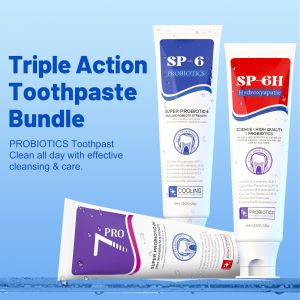 China Ensemble de 3 tubes de dentifrice SP-6 Hydroxyapatite Rafraîchissement de l'haleine et sécurité pour l'émail wholesale