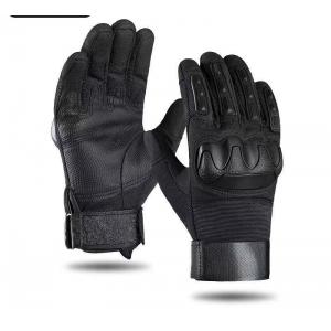 Hard-knuckled anti-slip palm microfiber leather hand gloves with hook and loop wrist