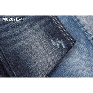 China 12.7 OZ Crosshatch Denim Fabric Stretch Men's Jeans Super Dark Blue Color supplier