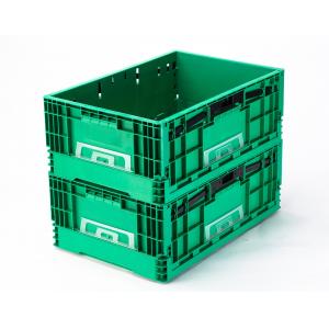 China Blue Plastic Foldable Vented Collapsible Crate for Easy Fruits and Vegetables Storage supplier
