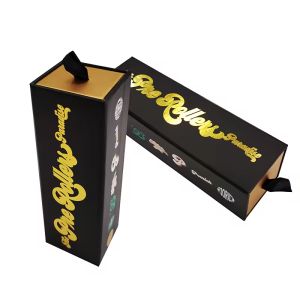 Gold Foil Drawer Box Custom Luxury Match Style Rigid Sliding Paper Box With Foam Insert