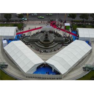 China 12m Auto Outdoor Exhibition Tents , Large Clear Span Tent Hard Pressed Waterproof supplier