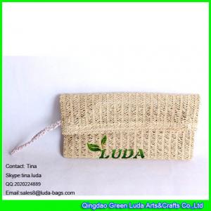 LUDA Paper Straw Clutch Purse Tote Bag Colored Straw Hard Case Natural