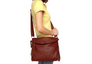 New Design Brown Leather Adjustable Sling Messenger Bag