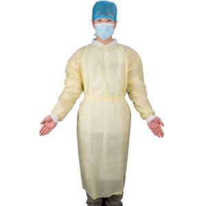 China Niveau 2 Non irritant, jetable résistant aux liquides, utilisation médicale, SMS, robe d'isolation à poignet tricoté supplier