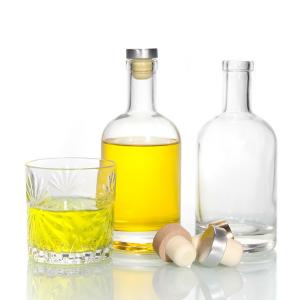 Vodka Whisky 500ml Spirit Bottles Transparent Round Glass Liquor Decanters