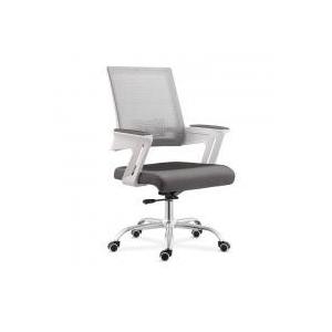 Grey Waterproof Office Swivel Chair Fixed Aluminum Chormplated Armrest