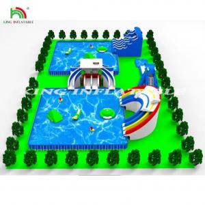 Customized Land Water Amusement Equipment Pool Slides Outdoor Inflatable Water Park