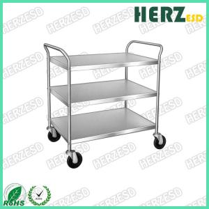 China 4 Wheels Stainless Steel Anti Static PCB / SMT Storage 3 Layers Trolley Cart supplier