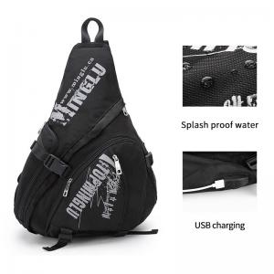 Factory wholesale student fashion USB charging custom messenger bag waterproof bicycle sports Sling chest bag men