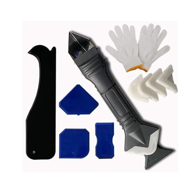 Caulking Tool Kit, Silicon Troweling Smoothly Pad With Old Caulking Stainless Steel Scrapper, Sealant scrapers