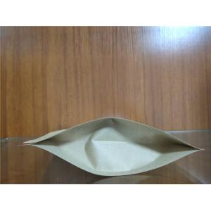 China Leak Proof Kraft Paper Pouch , Kraft Stand Up Zip Pouch Moisture Resistant supplier