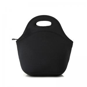 Eco Friendly Dustproof Black Neoprene Lunch Tote Bag