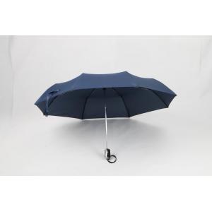 21 inch blue auto open close umbrella with velcro on tie wap for men