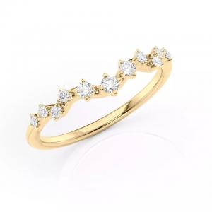 Custom 14K Yellow Gold And CVD Diamond Wedding Bands With Natural Diamond Jewelry