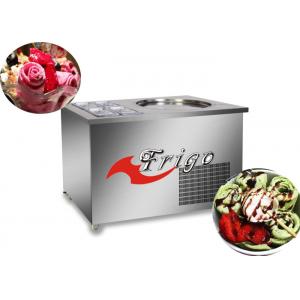 China Commercial Fried Ice Cream Roll Machine Manual Defrosting Stainless Steel 304 Body supplier