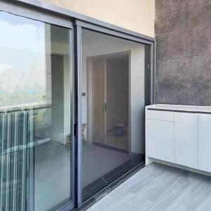 Aluminium Profiles Trackless Sliding Patio Screen Door Black