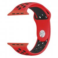 38mm Double Breasted Smart Watch Band RoHS Red Silicone Watch Band