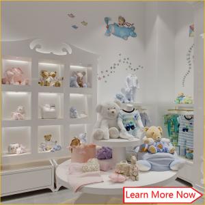 China High end fashion wooden white painting kids clothing stores baby girl clothes supplier