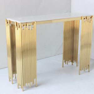 China Tube Style Console Table Decoration Table With Gold Color supplier