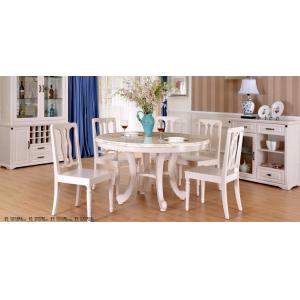 Simple European Style Wood Dining Table Set / Dining Room Unit Uptake Plastic Technology