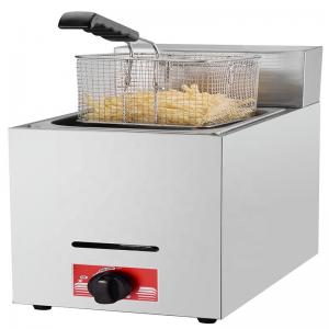 China Stainless Steel 201/304 LPG Gas Deep French Fries Fryer for Commercial Kitchen supplier
