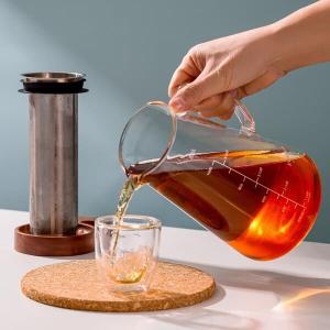Heat Resistant Glass Water Filter Pitcher 1100ml Hand Blown Cold Brew Coffee Maker