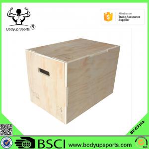 Indoor Fitness Wood Plyometric Box Customized Size Bevel Rounded Edges