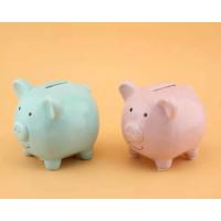 China OEM 800g Ceramic Pig Piggy Bank 5 Color small middle and big size on sale