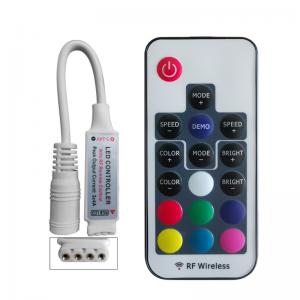 China Mini LED RGB Controller RF 17 Key Wireless Remote Control For 5050 RGB LED Light Bar supplier