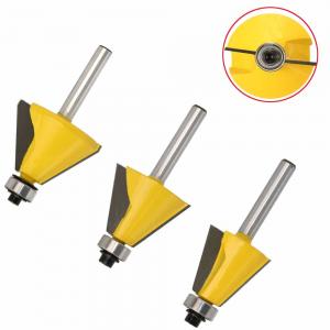 China Yellow Color Woodworking Router Bits / Chamfer Edge Forming Router Bits 1 / 4 Shank supplier