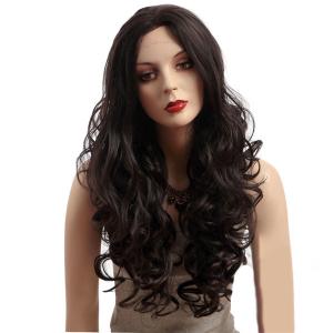 26" Natural Curly Body Wavy Synthetic Front Lace Wigs With Baby Hair