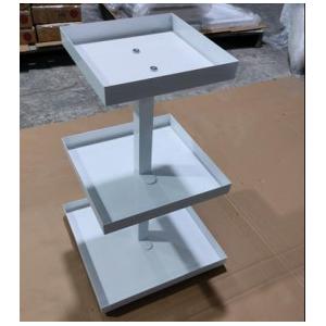 China Display de estante cuadrado personalizado de 3 estanterías de mesa blanca de exhibición superior Estantes polivalentes wholesale