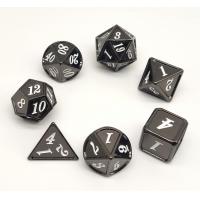 China Hand Carved Black Metal RPG Dice Sturdy For Dungeon And Dragon on sale