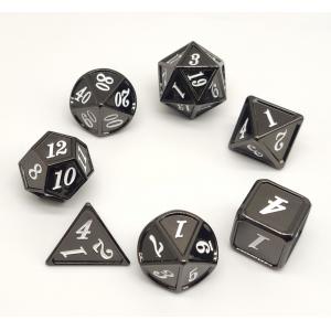 Hand Carved Black Metal RPG Dice Sturdy For Dungeon And Dragon