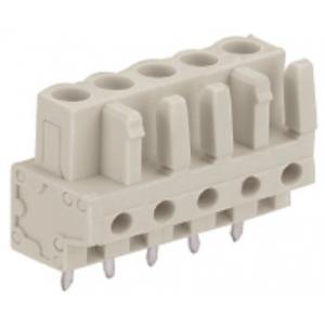 Female connector; with straight pins;with 2 locking latches; pin spacing 5 mm / 0.197 in
