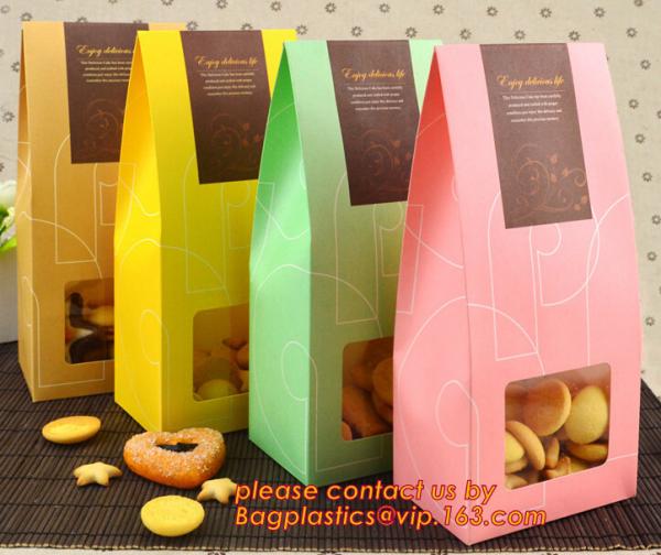 Customize Translucent Window, Brown Greaseproof Kraft Paper Bag, Special Opp